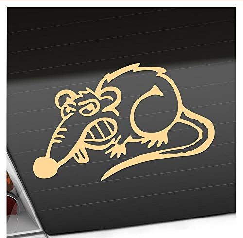 Kiwistar - Autoaufkleber - Ratte Rat Rost Comic - Creme - 40x24cm - Aufkleber Auto, Laptop, Fahrrad, LKW, Motorrad mehrfarbig JDM Decal Racing