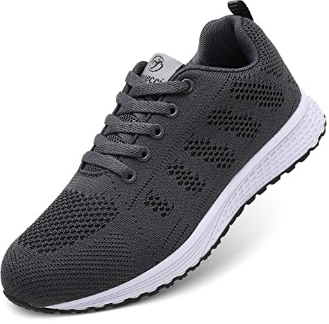 Sneakers da Donna Scarpe da Corsa atletiche Scarpe da Passeggio con Lacci Scarpe da Ginnastica Traspiranti per Esterno da Jogging Grigio 38 EU