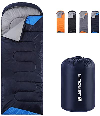 Sleeping Bags for Adults Backpacking Lightweight Waterproof- 3 Seasons Cold Weather Sleeping Bag for Girls Boys Mens for Warm Camping Hiking Outdoor Travel Hunting with Compression Bags(Navy Blue)