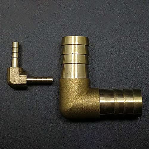 Mdingbao-schlauchtülle messing 5 4 6 8 10 12 14 16 19 mm Schlauchkupplung Steckverbinder Hosetail 90 Grad Krümmer Equal Reudcer Messing Rohrverschraubung, Lange Lebensdauer ( Color : 10 4mm Reducer )