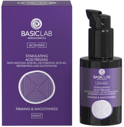 BasicLab Dermocosmetics Stimulierendes Säure-Peeling | 30 ml | Glykolsäure, Lactobionsäure, Tripeptide | Stimuliert und glättet die Haut, lässt sie erstrahlen und strafft sie, wirkt gegen Fältchen.