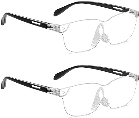 OKH 160% Magnifying Glasses Wearable Magnifier Hands-Free for Close Work Reading Sewing Hobby Craft, Lightweight (2-Pack)