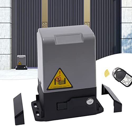 Set di azionamento per porta scorrevole, azionamento professionale per cancello scorrevole, con 2 telecomandi, azionamento porta del garage, 1200 kg, 6 m