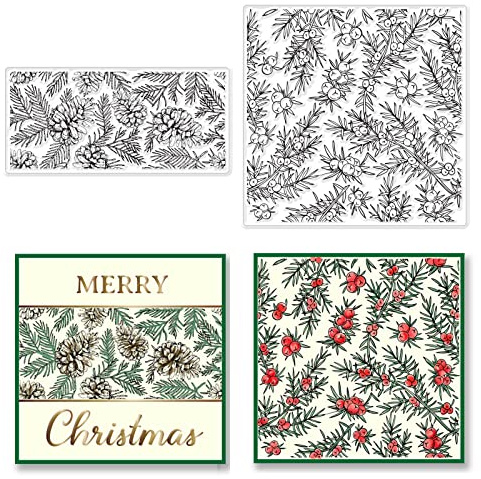 craspire Klarer Weihnachtsstempel, Stechpalme, Mistel, Tannenzapfen, Geschenk, Silikonstempel, Siegel, Transparente Gummistempel Für Weihnachtskarten, Dekoration, DIY, Scrapbooking, Prägung, Album
