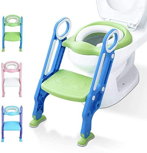 Kindertoilettensitz, faltbar, Treppe, Treppe für Kinder mit rutschfesten Füßen, Trainingssitz für das Training in Form eines Babys, die Gewohnheit der Toilette