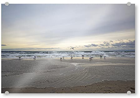 artboxONE Acrylglasbild 90x60 cm Natur Stürmischer Tag an der Ostsee Bild hinter Acrylglas - Bild ostsee Meer ostsee