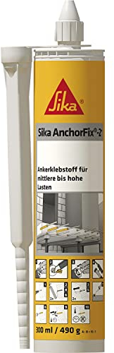 Sika Ankerklebstoff AnchorFix®-2+ für mittlere bis hohe Lasten, schnellhärtend, für Beton, Fels, Massivziegel und harter Naturstein, klar, hochviskos