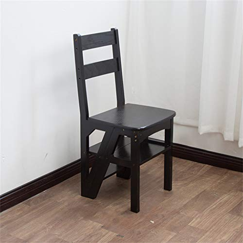 ACLips Scaletta a 4 gradini Scale in Legno Scaletta Convertibile Sedia Biblioteca Cucina Sgabello Pieghevole per casa e Cucina Scaletta 440 libbre