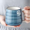 eKsdf Tazza da caffè in ceramica, smaltata, in porcellana, dipinta a mano, 400 ml, in ceramica, moderna, con manico, idea regalo (blu-D)