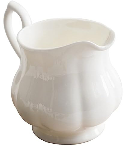 ABOOFAN Milchbecher aus Keramik Milchaufschäumbecher Sahnekrug Espressoglas Espressotasse zuckerdose Keramiktopf kleines Milchkännchen konzentrieren Kaffeetasse Milchtopf Milchkanne Weiß