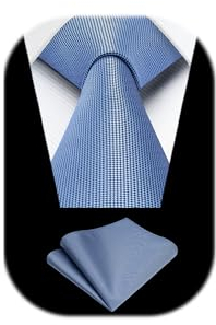 Enlision Hellblau Krawatte Herren Einfarbig Krawatten und Einstecktuch Set Formelle Hochzeit Krawatten für Herren