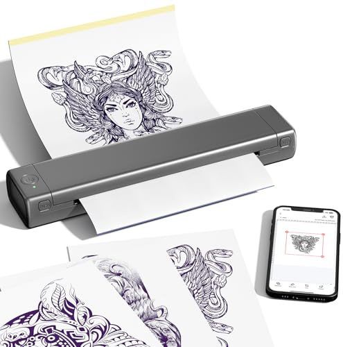 COLORWING Tattoo Stencil Drucker A4,Tattoo Maschine Stencil Drucker M08F,Thermodrucker Tattoo Drucker für Stencil Papier,Tattoo Transfer Drucker,Thermal Stencil Printer Kompatibel mit Smartphone & PC