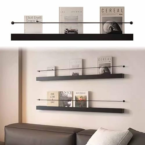 ZIMGOD Prospektständer Wand-Zeitschriftenständer für Die Inneneinrichtung des Wohnzimmers, Metall-Zeitschriftenhalter-Organizer-Regal, Moderner Prospektständer, Hardware Inklusive(Size:150cm (59))