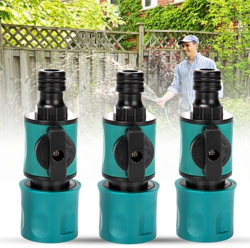 3 Pcs Garden Hose Connector in Lines Water Hose Fittings Quick Release Garden Hose Shut Off Valve Garden Hose Connectors & Accessories