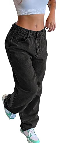 Jeans Sommer Damen Leicht | Cargo Top Teenager Mädchen Low High Cargohose 158-164 Biker Aesthetic Boyfriend Weit Kleidung Arbeitslatzhose