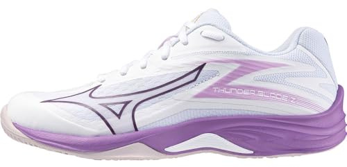 Mizuno Thunder Blade Z dam volleyboll inomhus inomhussko V1GC237010 vit/lila, Vit patrician lila Quince, 38.5 EU