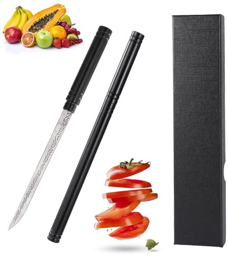 TBLMPNE Tragbares Mehrzweck Obstmesser mit Scheide, Edelstahl Gemüsemesser, Super Scharf Geschliffen Küchenmesser Klein Schälmesser (Schwarz)