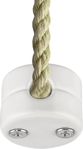 OASHISU 4 x Zweiteilige Wand- und Deckenpins Porzellan Weiß Textilkabel | Deckenbefestigung Affenschaukel Aufputz-Kabelhalter für Lampe DIY mit Schrauben und Dübeln