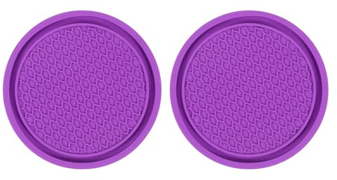 sourcing map 2 posavasos universales de PVC para coche, antideslizantes, para insertar portavasos de coche, accesorios para el interior del automóvil, color morado