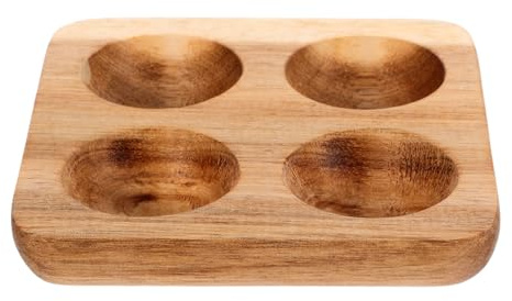 Vassoio per Uova in Legno Marrone, Quadrato, per Cucina | Capienza per Pezzi, Effetto Elegante e Unico, Struttura Shatterproof per Contenere in Ordine