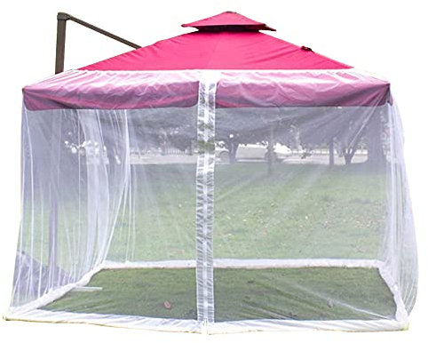 Ombrellone da giardino con zanzariera, con porta con cerniera, copertura in rete di poliestere per esterni, giardino, cortile, campeggio, adatto per gazebo