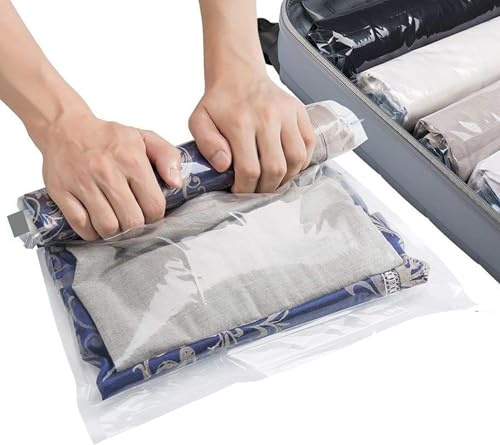 SilverRack Set di sacchetti sottovuoto da viaggio [10 pezzi] in 3 misure (4 medie + 4 grandi + 2 XL) – sacchetti sottovuoto da viaggio per vestiti