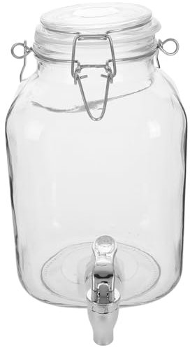 PRETYZOOM Tanque De Vino Transparente De Frasco Hermético para Almacenar Jugos Bebidas Cerveza para Uso Refrigerador y Encimera Dispensador De Vidrio para Agua y Leche