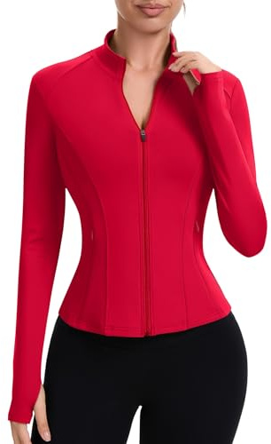 IECCP Camicie da palestra da donna Giacche sportive da corsa con foro per il pollice a maniche lunghe per allenamento fitness traspirante Activewear T-shirt leggere traspiranti ad asciugatura rapida