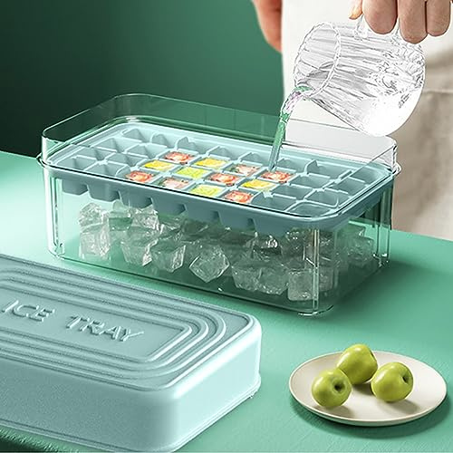 Bierkistenkühler Haushalts-Eisbox in mit Deckel, Eisartefakt, Kühlschrank mit großer Kapazität, Eisaufbewahrungsbox, selbstgemachte Eiswürfel, geeignet für Hausbars Silikonform Löffel (B, One Size)