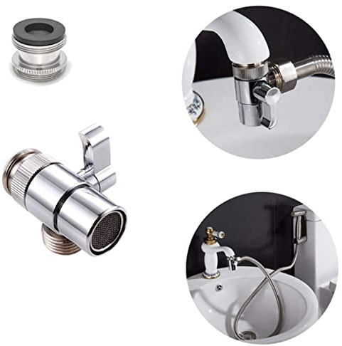HAMPPLIES Valvola Deviatrice per Doccia a 3 Vie in Ottone Placcatura, Adattatore 1 Entrata e 2 Uscite, Deviatore Braccio Doccia per Soffione e Doccetta, Compatibile Impianti Idraulici Bagno,