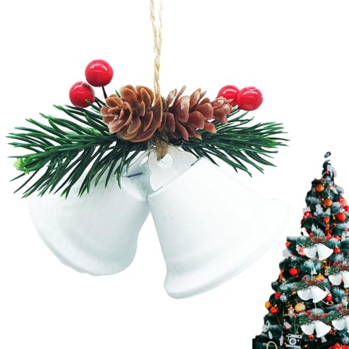 Decorazioni Artificiali per Albero di Natale, Campana Decorativa Natalizia, Pendente Metallico Appendiabile per Vetrina Casa Feste Negozio per Atmosfera
