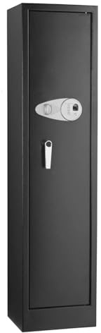 Biometric Gun Safe for Rifles and Pistols Smart All-steel Fingerprint Password Gun Cabinet 3 Unlocking Methods Antis-theft Guns Locker for Storing Guns, Valuables, and Cash