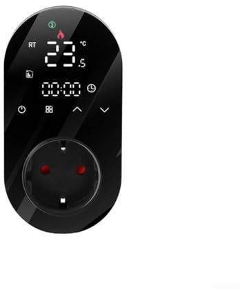Enchufe termostato programable inteligente WiFi con pantalla táctil y sonda de temperatura, modos de calefacción y refrigeración para calefacción eléctrica por suelo radiante, áticos, enfriadores
