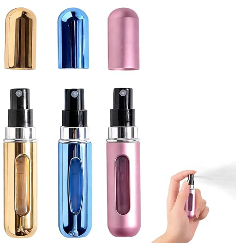 CZAYEFNH 3 Pezzi Atomizzatore di Profumo 5ml, Mini Bottiglia Spray Portatile, Perfetto per Viaggi, Passeggiate e Feste, Elegante e Compatto