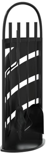 Serviteur de Cheminée, Ensemble d’Outils Ustensile Accessoire pour Cheminée 5 pièces 23 x 15 x 66 cm Acier