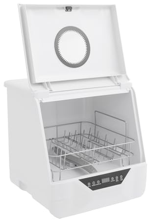 WINPANG 6 l minidiskmaskin, bordsdiskmaskin, 800 W, bordsdiskmaskin, fristående diskmaskin, LED-skärm, 4 rengöringslägen, camping diskmaskin för 2–5 måtttak