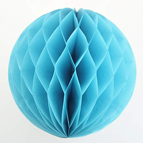 Creativery 10 vågbollar 20 cm set // vax boll hänge deko ballonger lyktor vabboll dekoration bollar pompons papper party bröllop Hellblau 311