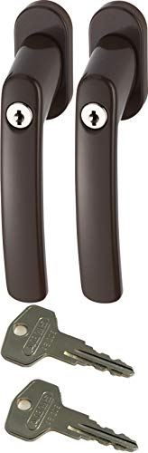 ABUS FG200 B SB abschließbarer Fenstergriff, braun im Set 2 Stück