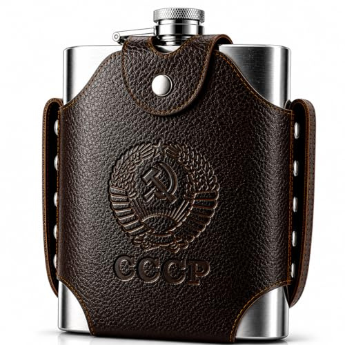 XL Edelstahl Flachmann, 64oz 1900 ml I inkl. Schutztasche I Geeignet zum Tragen von Alkohol