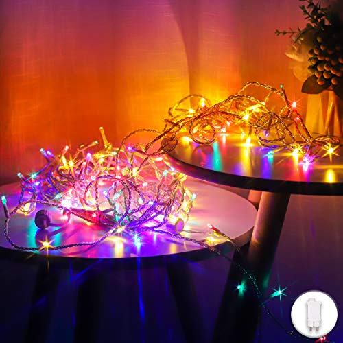Bunte Lichterkette, 150er Farbige LED Lichterkette Strom für Außen und Innen, Multicolored Lichterketten Ausziehbar für Kinderzimmer Balkon Garten Terrasse Hochzeit, Weihnachtsbaum, 15m