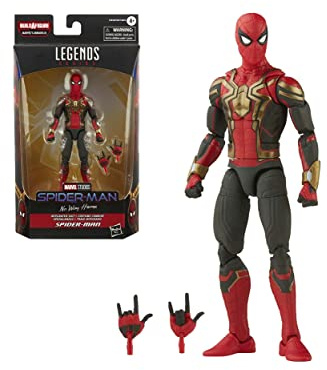 Spider-Man Spiderman F3018 Marvel Legends Series Integrierter Anzug 15,2 cm Sammelfigur Actionfigur Spielzeug, 2 Accessoires, Mehrfarbig