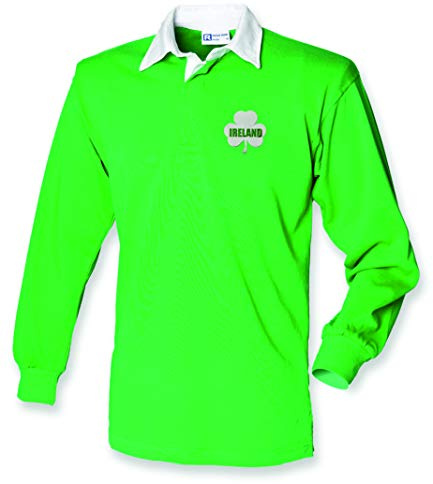 Super Lemon Maillot de rugby à manches longues Irlande – Vert rétro vintage pour homme et femme | Parfait pour les fans de rugby irlandais | Idéal pour les 6 nations et la coupe du monde, vert