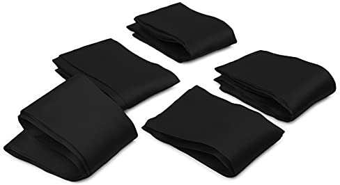 Premium Satin BDSM Bondageschal Augenbinde Bondage Fessel Schal Set (Schwarz - 5er Set)