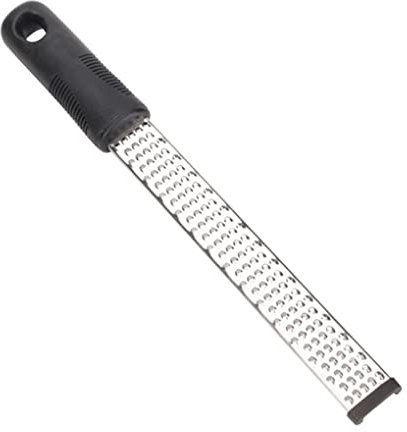 Zitronenreibe aus Edelstahl | Parmesanreibe [30,5 cm] | Ingwerreibe | multifunktionaler Zester Reibe | Muskatnuss Reibe mit Schutz & Reinigungsbürste | Hobel Reibe für Schokolade, Käse, Kokosnuss