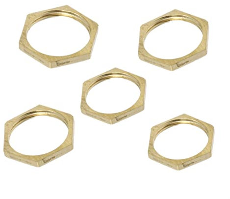 KHJK 5 stücke Kupfer-Sechskant-Sicherungsmuttern Rohrfitting, Innengewinde Sechskant-Schaftkappe (Thread Specification : 1Inch)