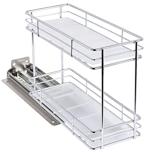 ONVAYA® Gewürzregal ausziehbar | Doppelkorb | Gewürzständer aus Edelstahl | Schrankeinsatz für die Küche | Regal Organizer | Teleskop-Gewürzregal für Schränke und Schubladen