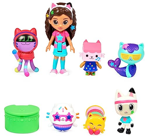 Gabby’s Dollhouse, Dance Party Theme Figure Set with a Gabby Doll, 6 Cat Toy Figures and Accessory Kids Toys for Ages 3 and up!