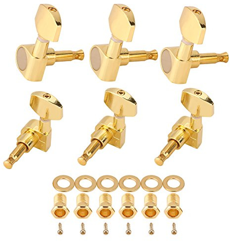 Accordeurs de cordes, 3R 3L têtes de machines en alliage de zinc fermées accordeurs de chevilles de clé de réglage de cordes pour guitare folk ou électrique