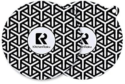 KitchenRaku 2Pcs Silicone Induction (Magnetic) Hob Protector Mat, 24cm | Protects Magnetic Cooktop from Scratches & Stains, Max 450℉, Air Fryer Liners, Reusable & Non-Slip, for Microwave & Oven use