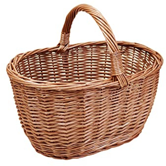 Cestino per la spesa in vimini per frutta, verdura o funghi / cestino picnic 45 x 31 H 22 / 39 cm